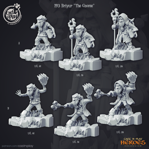 Briyur the Gnome Scholar Mage 28mm resin printed miniature perfect for tabletop RPGs