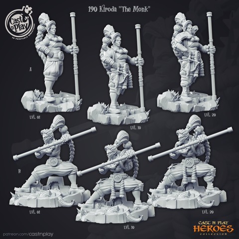 Kiroda the Wandering Human Monk 28mm Resin Printed Miniature perfect for Tabletop RPGs