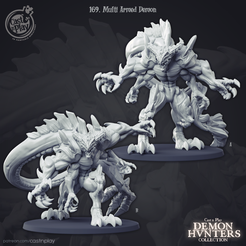 Multi Armed Demon Epic Monster Miniature for Tabletop RPG and Mini Wargaming