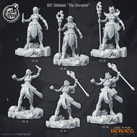 Shahana the Elf Sorcerer 28mm Resin Printed Miniature Perfect for Tabletop RPG