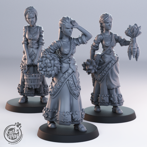 Village Town Girl NPC for Miniature RPG and Wargames